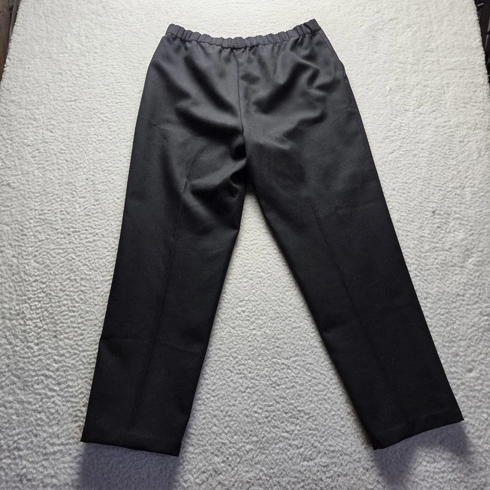 Levi Strauss Bend Over Pants Women 14 Black Vintage Elastic Waist Straight Leg